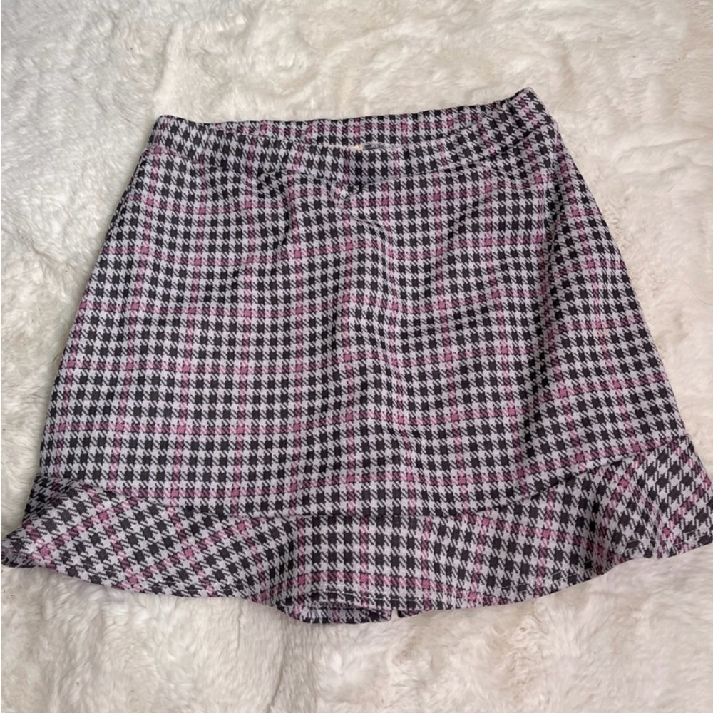Olivia Rae Pink and Black Plaid Mini Skort